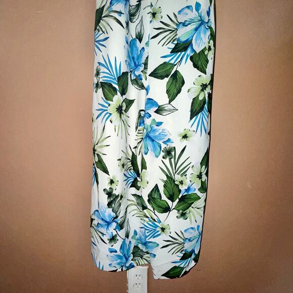 Banana Republic Women's Blue White Floral Romper Dress - Size 10 - Picture 9 of 12